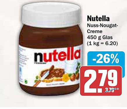 Nutella Nuss-Nougat-Creme 450 g Glas