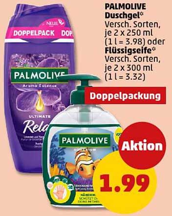 Palmolive Duschgel und Flüssigseife Doppelpackung
