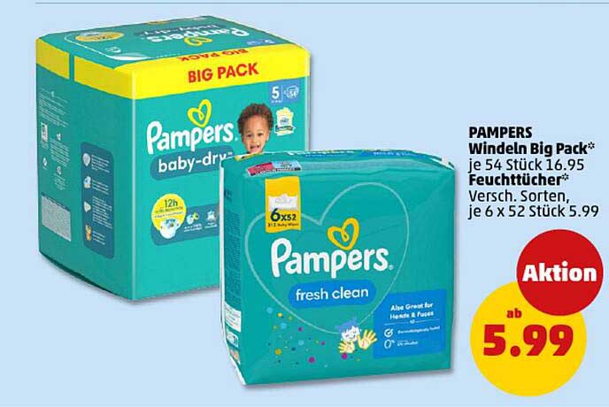 PAMPERS Windeln Big Pack und Feuchttücher - Aktionspreise für eine entspannte Babyzeit!