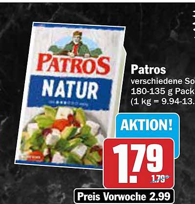 Patros Natur verschiedene Sorten 180-135 g