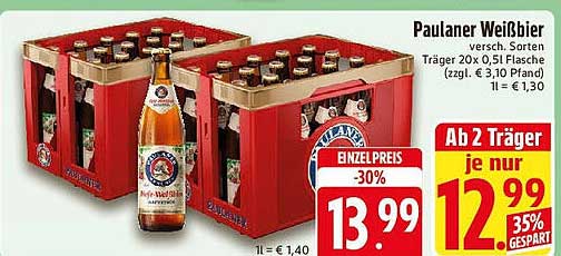 Schöne Paulaner Weißbier Angebot Bild