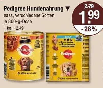 Pedigree Hundenahrung nass, verschiedene Sorten je 800-g-Dose