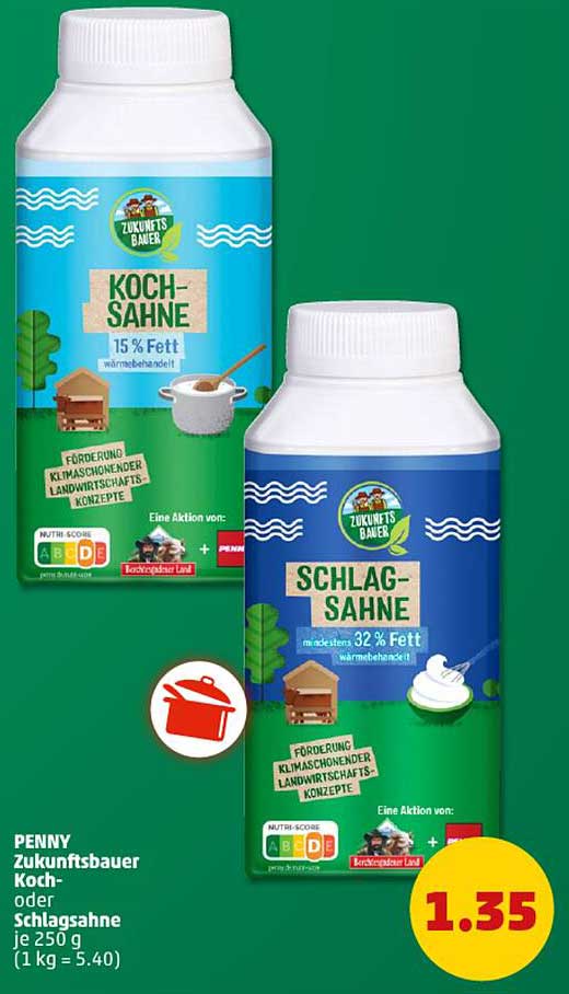 PENNY Zukunftsbauer Koch- oder Schlagsahne je 250 g