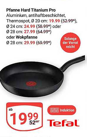 Pfanne Hard Titanium Pro von Tefal - Aluminium, antihaftbeschichtet, Thermospot