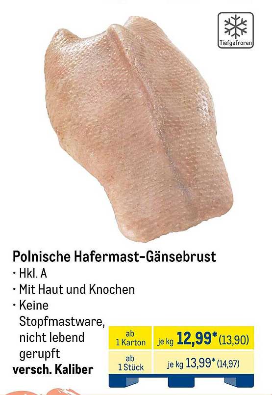Polnische Hafermast-Gänsebrust Hkl. A
