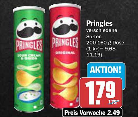 Pringles verschiedene Sorten 200-160 g Dose