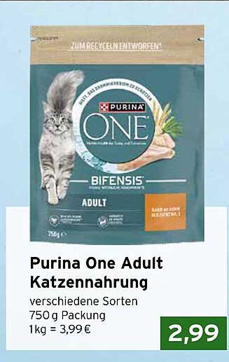 Purina One Adult Katzennahrung - verschiedene Sorten 750 g