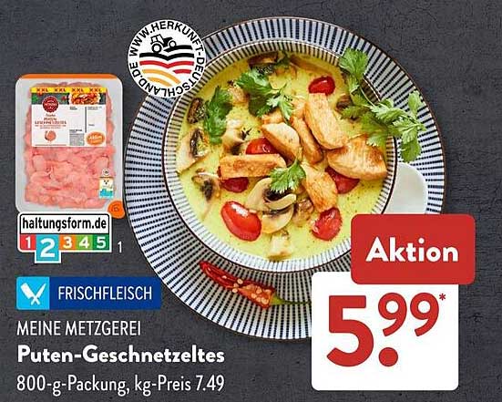 Puten-Geschnetztes von Meine Metzgerei – 800-g-Packung für nur 5,99 €