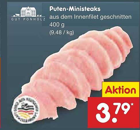 Puten-Ministeaks aus dem Innenfilet - 400 g