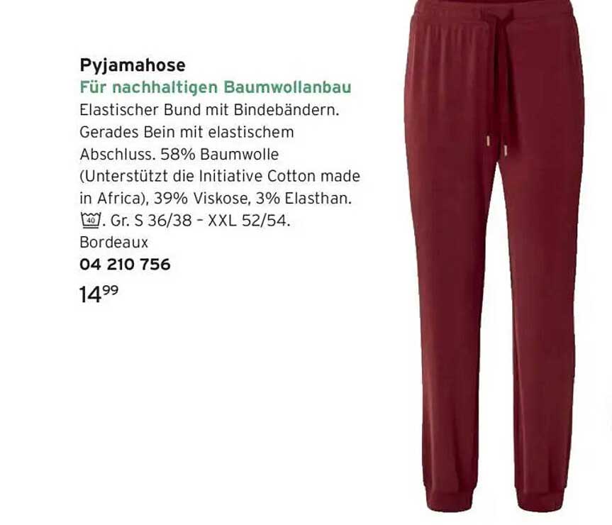 Pyjamahose für nachhaltigen Baumwollanbau