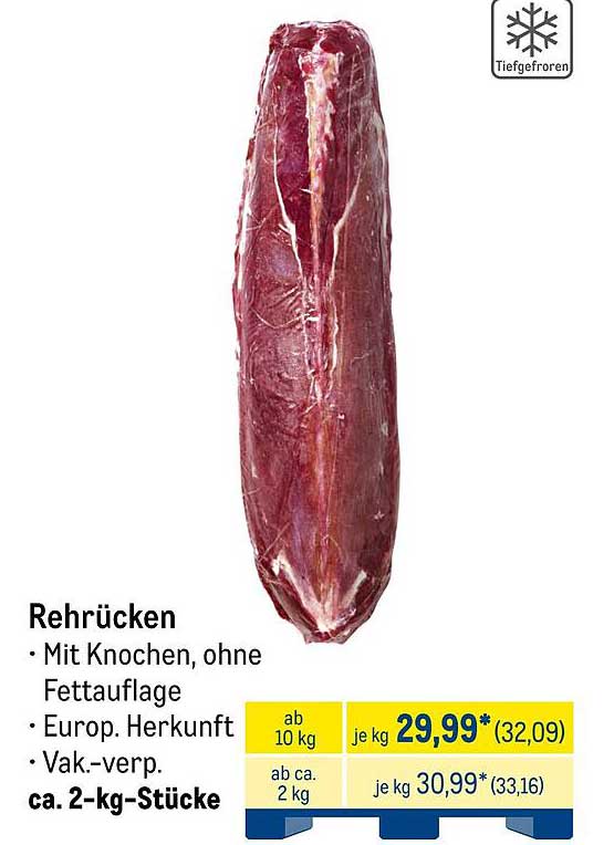 Rehrücken – Mit Knochen, ohne Fetauflage