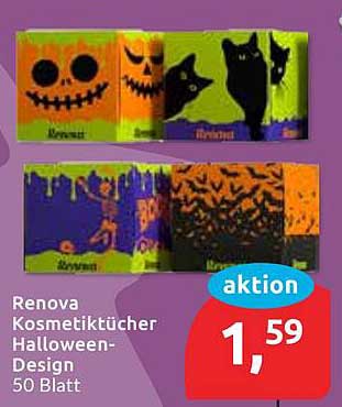 Renova Kosmetiktücher Halloween-Design 50 Blatt