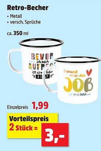 Retro-Becher - 2 Stück für nur 3,- Euro
