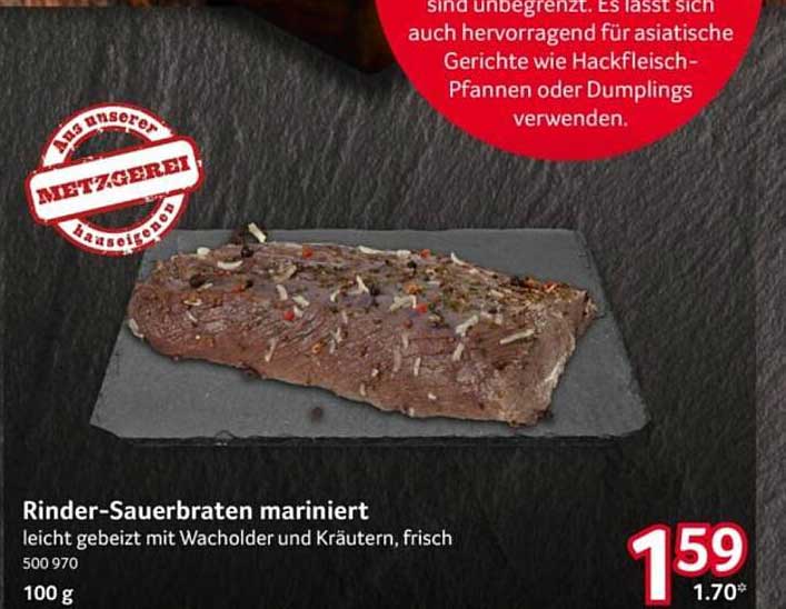 Rinder-Sauerbraten mariniert