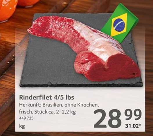 Rinderfilet 4/5 lbs