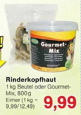 Rinderkopfhaut – 1 kg Beutel oder Gourmet-Mix, 800 g
