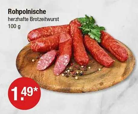 Rohpolnische herzhafte Brotzeitwurst 100 g