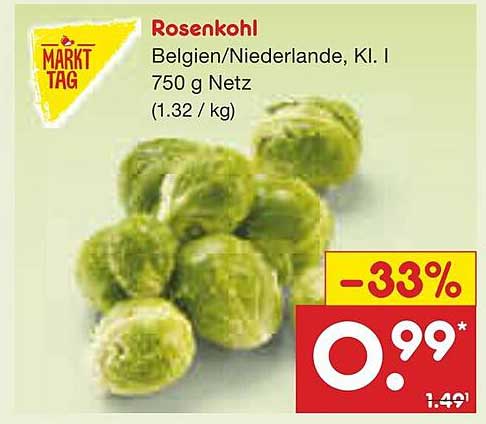 Rosenkohl Belgien/Niederlande, KL. I, 750 g