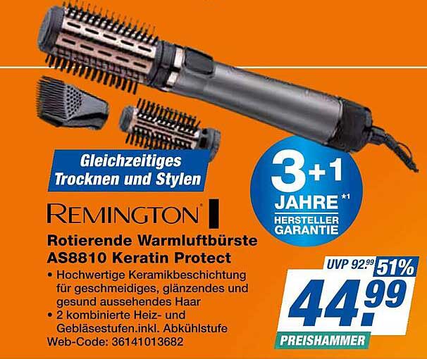 Rotierende Warmluftbürste AS8810 Keratin Protect von Remington