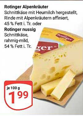 Rotinger Alpenkräuter und Rotinger nussig - Leckere Schnittkäse