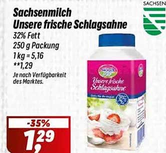 Sachsenmilch Unsere frische Schlagsahne 250 g