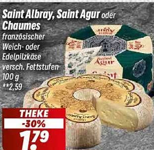 Saint Albray, Saint Agur oder Chaumes - 100 g französischer Weich- oder Edelpilzkäse