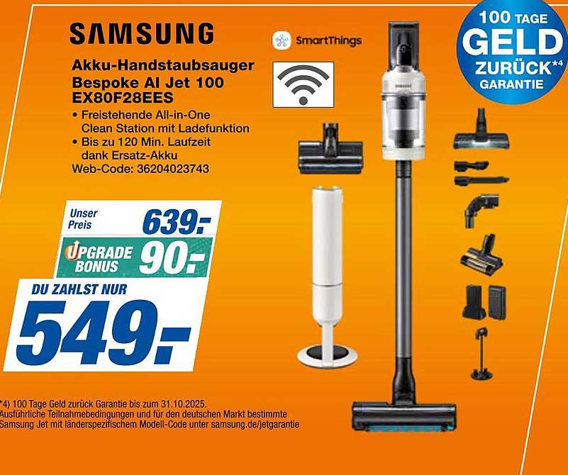 Samsung Akku-Handstaubsauger Bespoke AI Jet 100 EX80F28EES