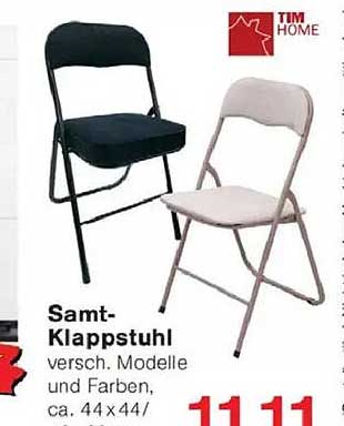 Samt-Klappstuhl - verschiedene Modelle und Farben