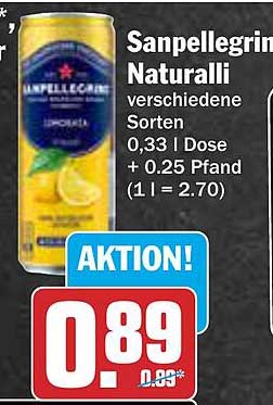 Sanpellegrino Naturalli verschiedene Sorten 0,33 l Dose