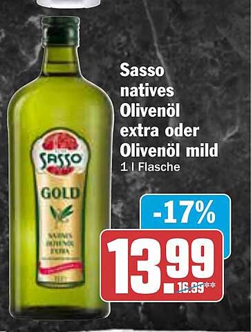 Sasso natives Olivenöl extra oder Olivenöl mild 1 l Flasche
