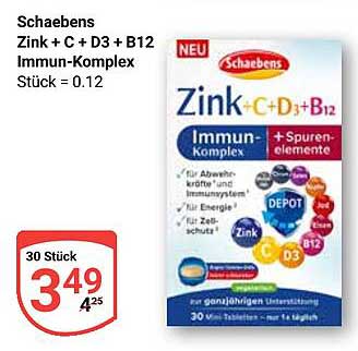 Schaebens Zink + C + D3 + B12 Immun-Komplex