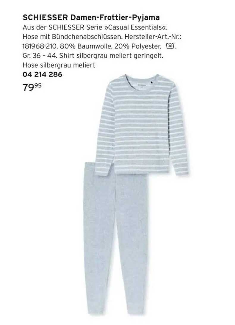 SCHIESSER Damen-Frottier-Pyjama