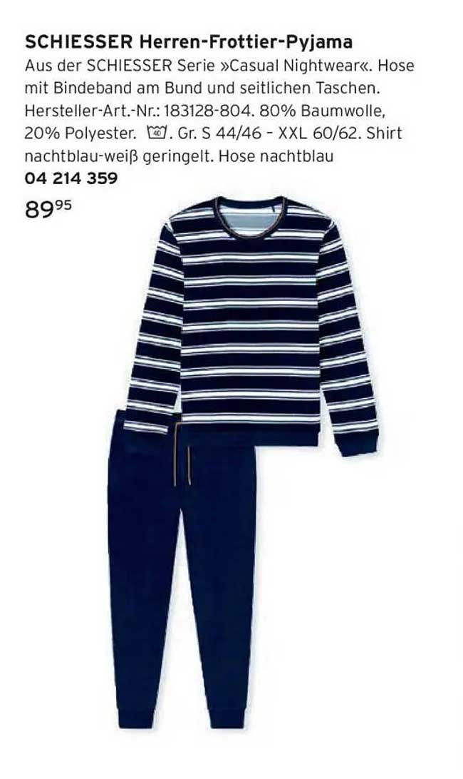 SCHIESSER Herren-Frottier-Pyjama