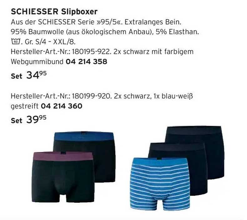 SCHIESSER Slipboxer aus der Serie »95/5« – Extralanges Bein