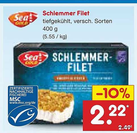 Schlemmer Filet tiefgefroren 400 g