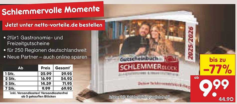Schlemmervolle Momente – Gutscheinbuch 2025/2026