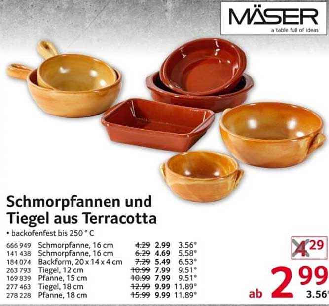Schmorpfannen und Tiegel aus Terracotta