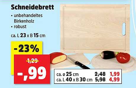 Schneidebrett - unebene und robuste Qualität aus Birkenholz