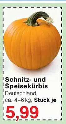 Schnitz- und Speisekürbis, Deutschland, ca. 4-6 kg, Stück je 5,99