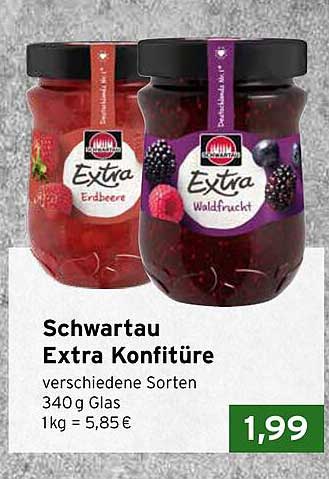 Schwartau Extra Konfitüre verschiedene Sorten 340 g Glas