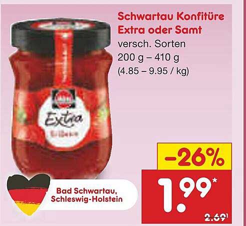 Schwartau Konfitüre Extra oder Samt 200 g - 410 g