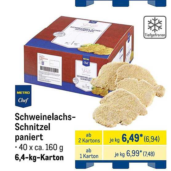 Schweineachs-Schnitzel paniert - 6,4-kg-Karton