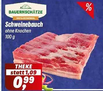 Schweinebauch ohne Knochen – 100 g für nur 0,99 €