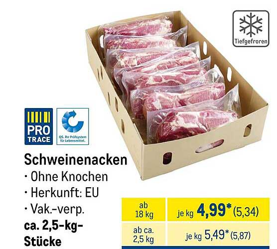 Schweinenacken - Ohne Knochen, aus der EU, vakuumverpackt, ca. 2,5-kg-Stücke