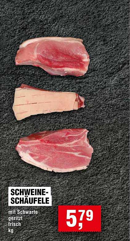 SCHWEINESCHÄUFELE mit Schwarte, geritzt, frisch