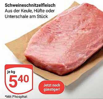 Schweineschnitzelfleisch aus der Keule, Hüfte oder Unterschale am Stück