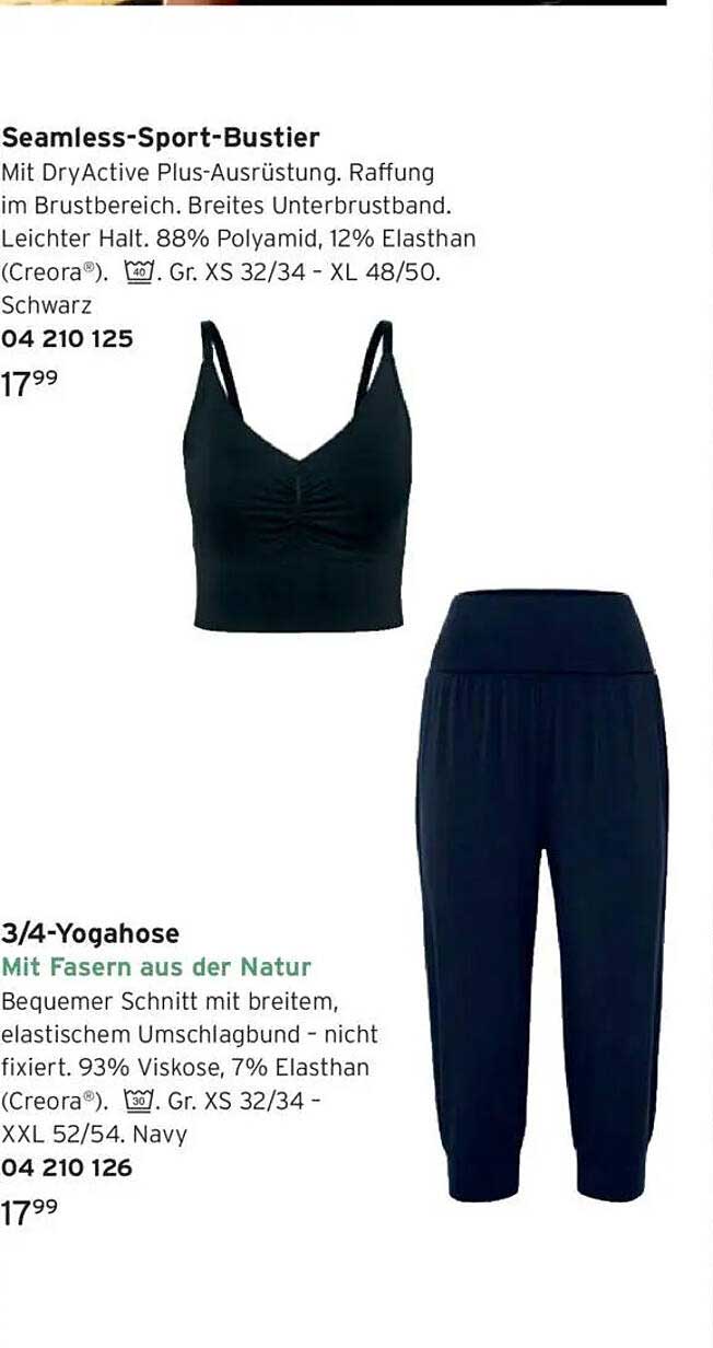 Seamless-Sport-Bustier und 3/4-Yogahose im Tchibo-Prospekt