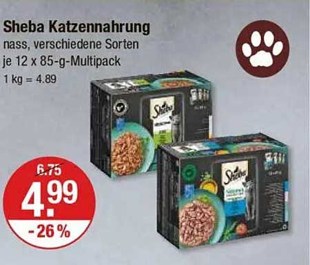 Sheba Katzennahrung, nass, verschiedene Sorten, je 12 x 85-g-Multipack