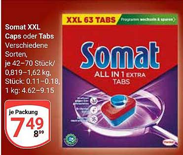 Somat XXL Caps oder Tabs - 63 Stück