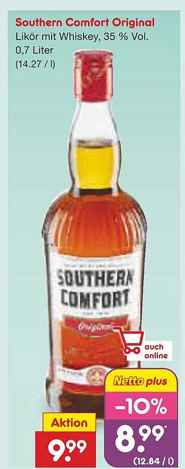 Southern Comfort Original Likör mit Whiskey, 0,7 Liter